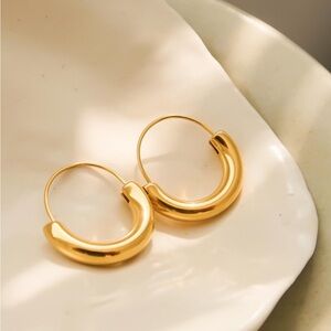 A205. 18k Gold Plated Hoop Earrings